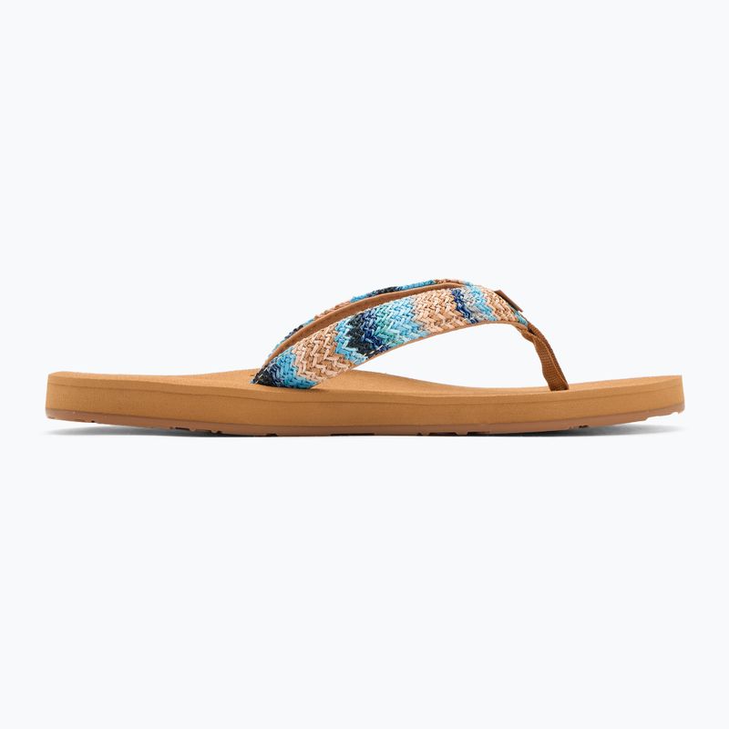 Moteriškos šlepetės per pirštą ROXY Porto Raffia II blue depths 2