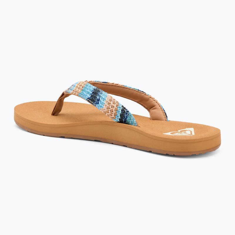Moteriškos šlepetės per pirštą ROXY Porto Raffia II blue depths 3
