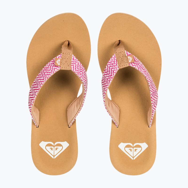 Moteriškos šlepetės per pirštą ROXY Porto Raffia II raspberry 2