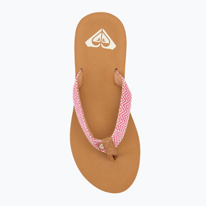 Moteriškos šlepetės per pirštą ROXY Porto Raffia II raspberry 5