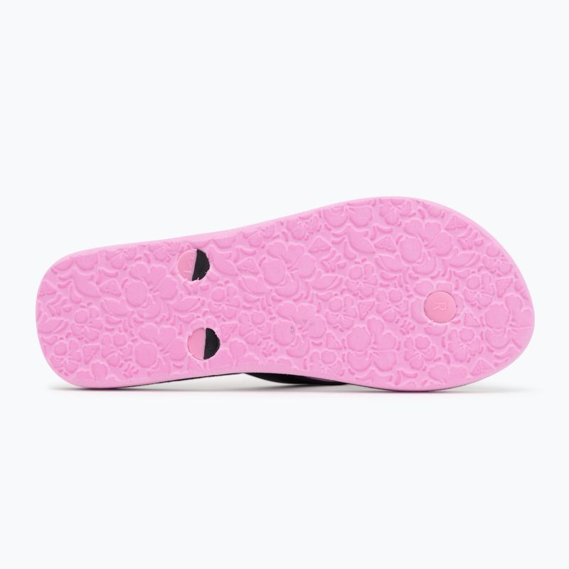 Vaikiškos šlepetės per pirštą ROXY Tahiti VII black/pink stencil 4
