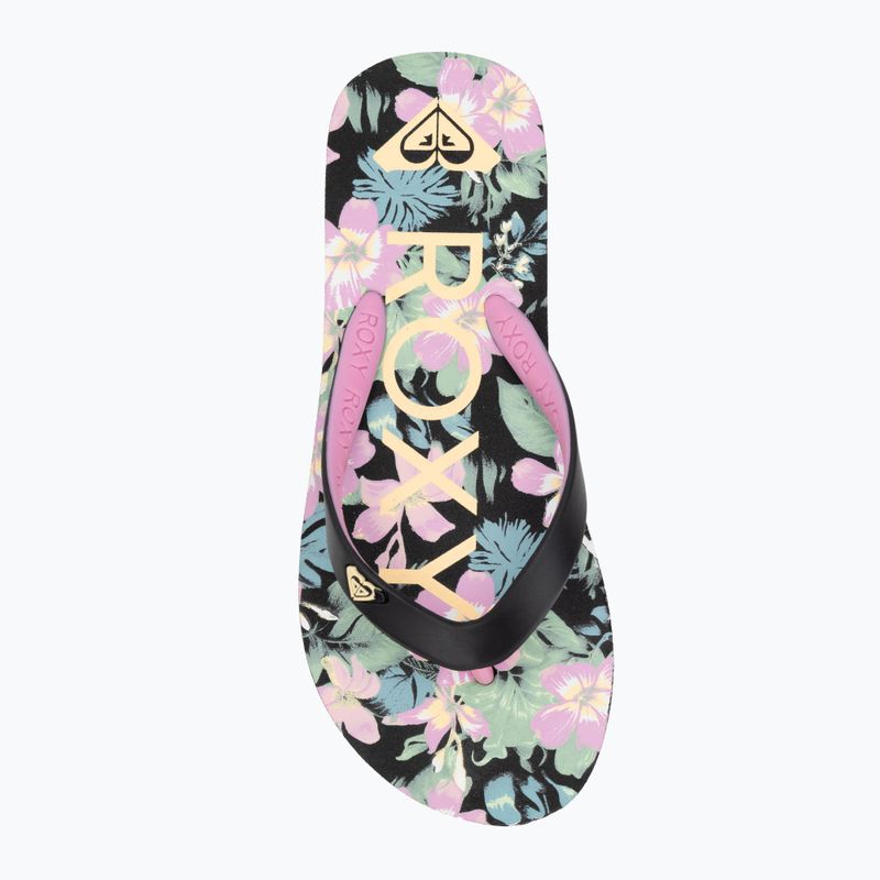 Vaikiškos šlepetės per pirštą ROXY Tahiti VII black/pink stencil 5