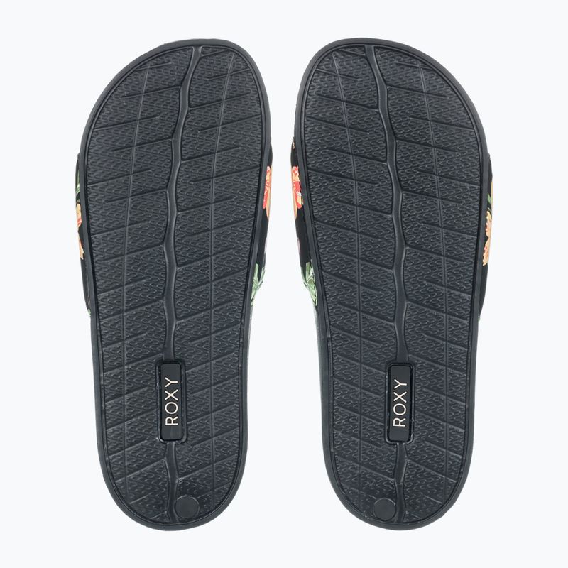 Moteriškos ROXY Slippy II šlepetės black/green print 3