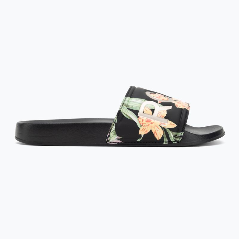 Moteriškos šlepetės ROXY Slippy II black/green print 2