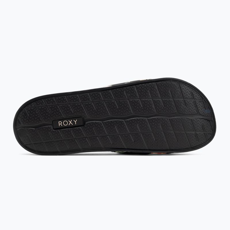 Moteriškos šlepetės ROXY Slippy II black/green print 4