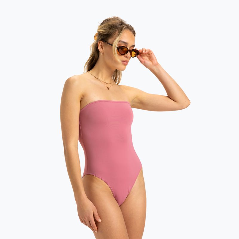 Moteriškas vientisas maudymosi kostiumėlis ROXY Solid Beach Classics Bandeau heather rose 2