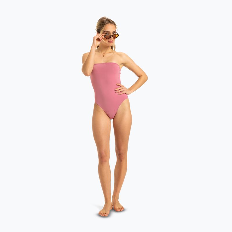 Moteriškas vientisas maudymosi kostiumėlis ROXY Solid Beach Classics Bandeau heather rose 3