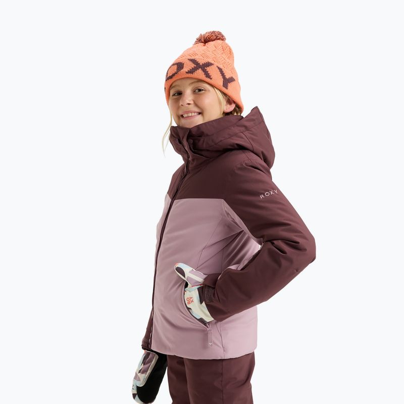 Vaikiška snieglenčių striukė ROXY Free Jet Block discreet mauve 5