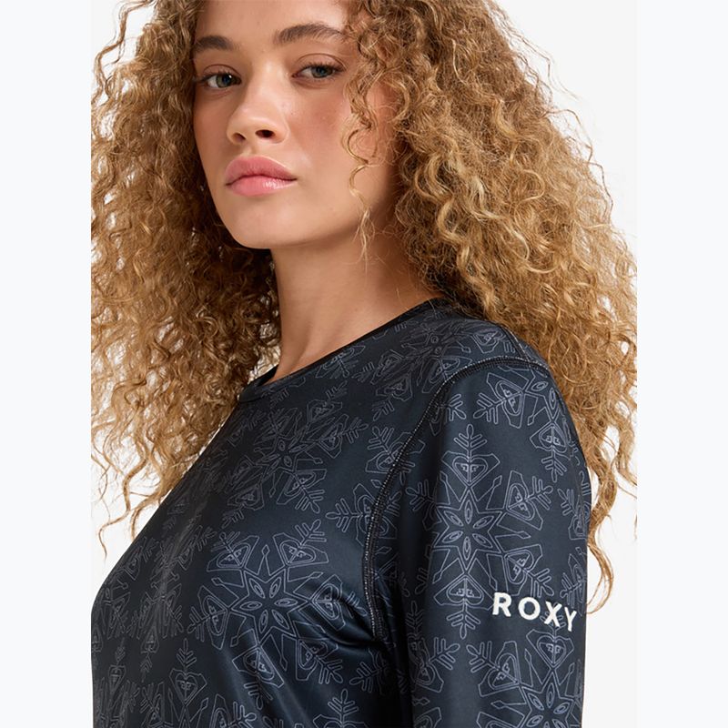 Moteriški termo marškinėliai su ilgomis rankovėmis ROXY Daybreak Brushed true black/snowflakes 4