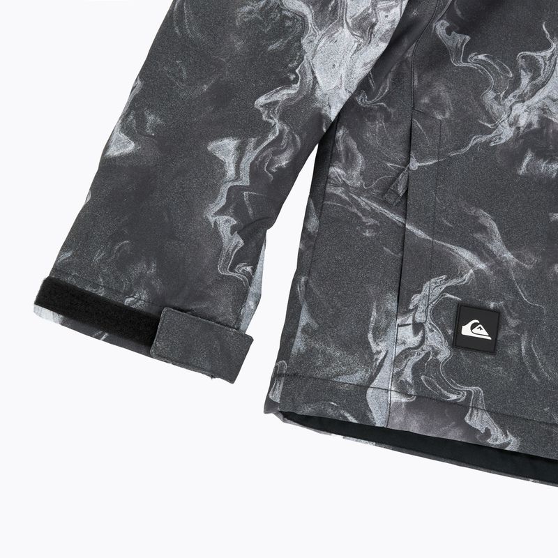 Vaikiška snieglenčių striukė Quiksilver Mission Printed thermostamp grayscale 12