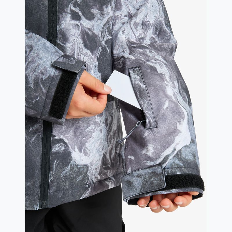 Vaikiška snieglenčių striukė Quiksilver Mission Printed thermostamp grayscale 7