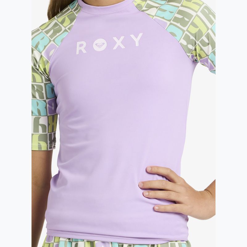 Vaikiški plaukimo marškinėliai ROXY Active RG Lycra XMGB oil green letter up 5