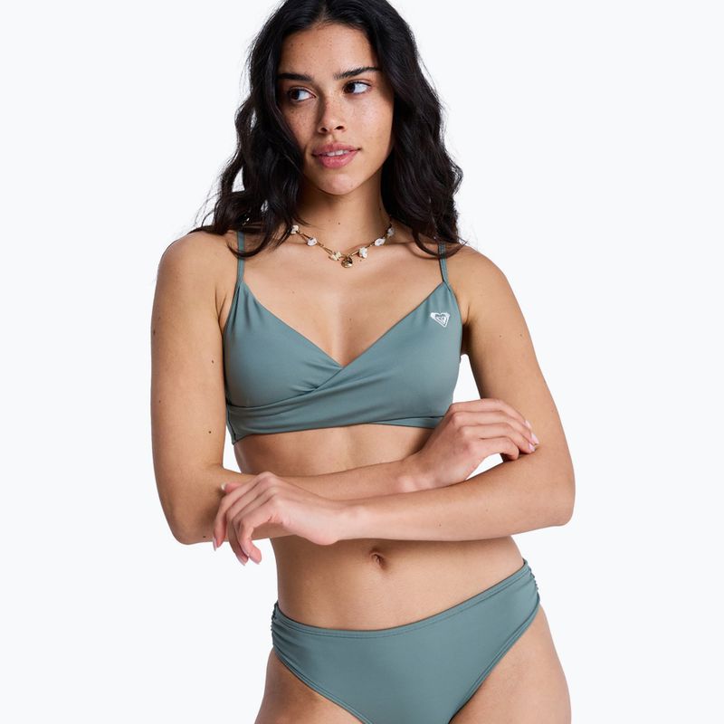 Maudymosi kostiumėlio viršus ROXY Solid Essentials Wrap Bralette agave green 5
