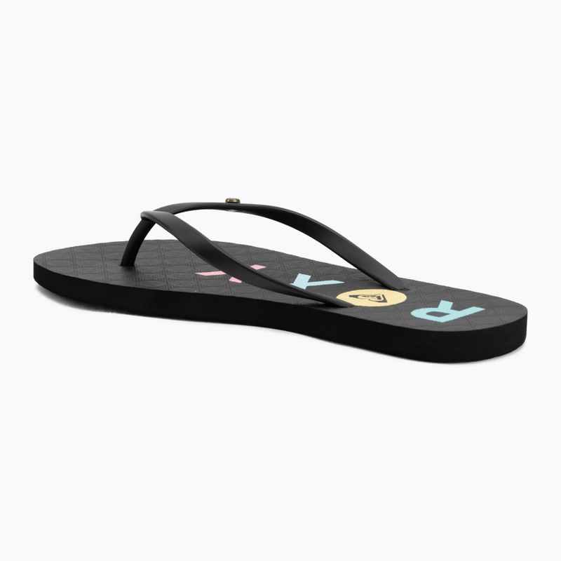 Moteriškos šlepetės per pirštą ROXY Sandy III black/rainbow 3