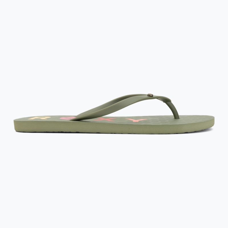 Moteriškos šlepetės per pirštą ROXY Sandy III oil green 2