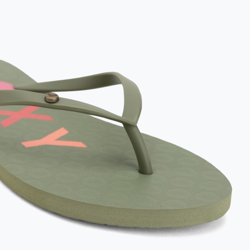 Moteriškos šlepetės per pirštą ROXY Sandy III oil green 7