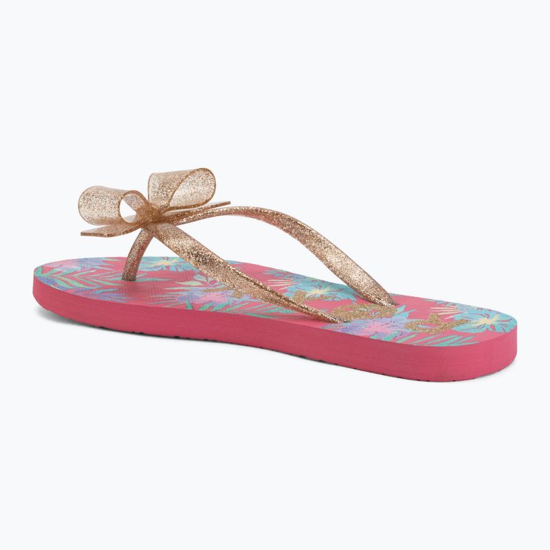 Vaikiškos šlepetės per pirštą ROXY Lulu IV pink multi camo 3