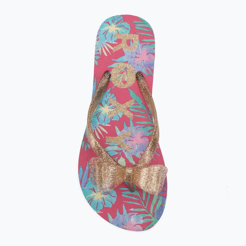 Vaikiškos šlepetės per pirštą ROXY Lulu IV pink multi camo 5
