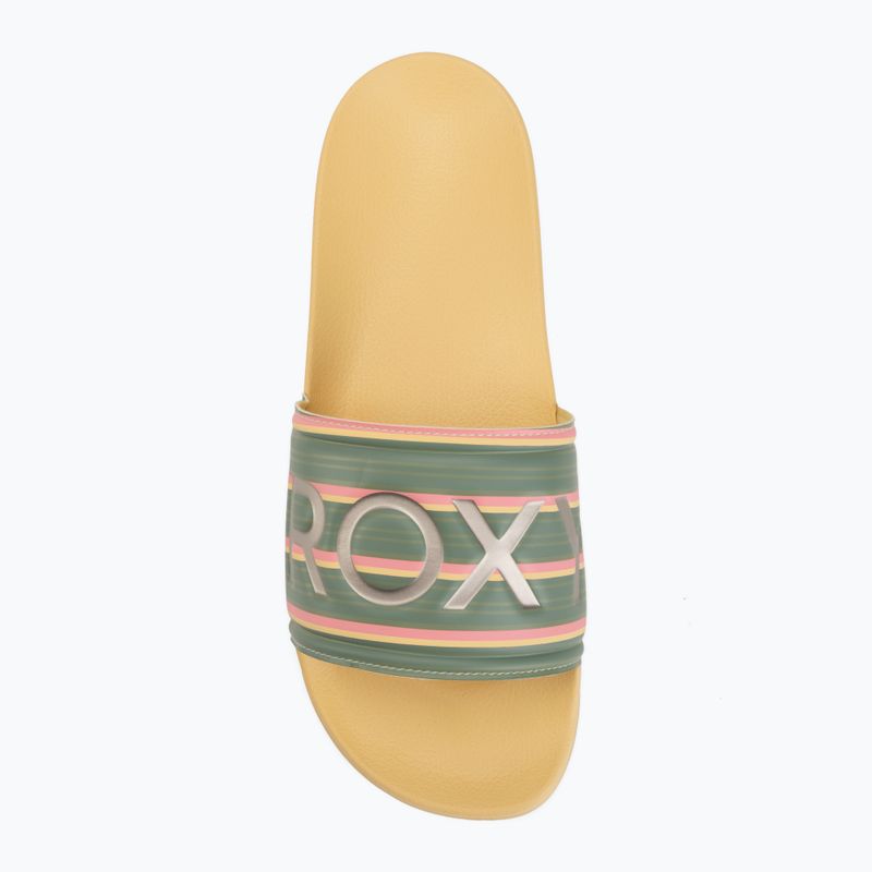 Moteriškos šlepetės ROXY Slippy II Printed gold haze 5