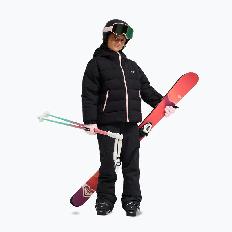 Vaikiška sniego lenktynių striukė ROXY Snowyhill Puffy true black 2