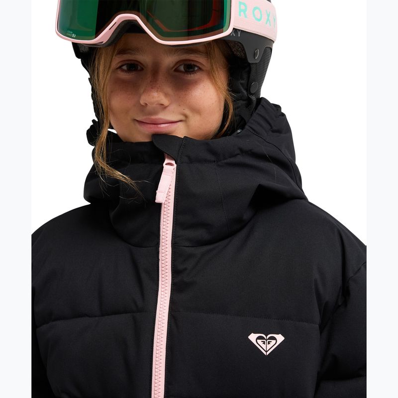 Vaikiška sniego lenktynių striukė ROXY Snowyhill Puffy true black 4