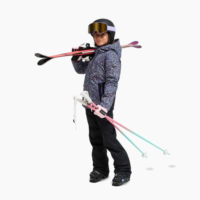 Vaikiška sniego lenktynių striukė ROXY Snowflare true black wildin out rg 2