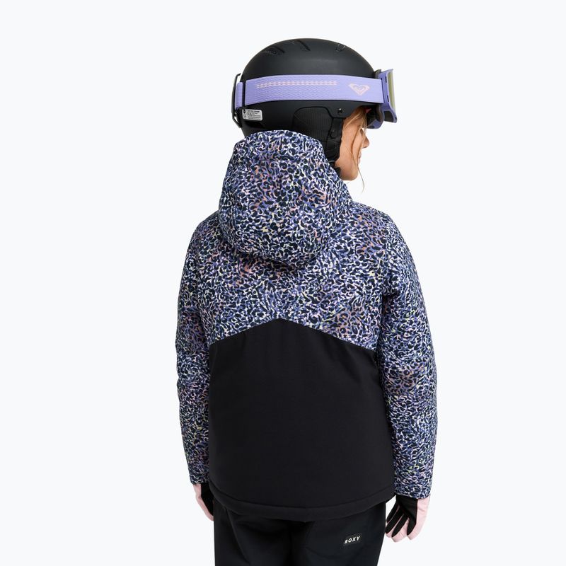 Vaikiška sniego lenktynių striukė ROXY Snowflare true black wildin out rg 3
