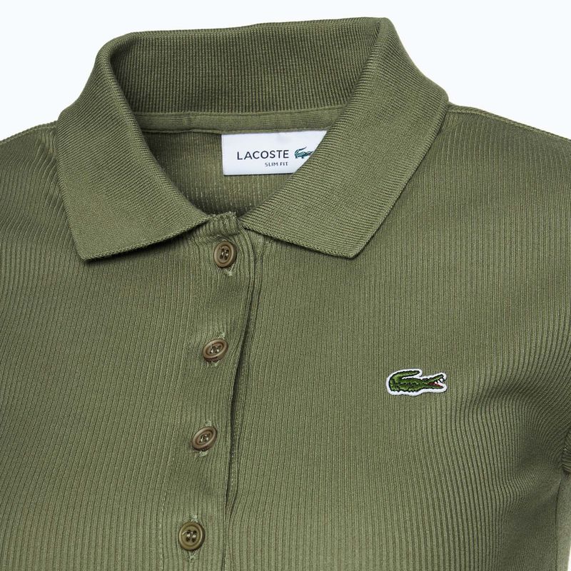 Moteriški polo marškinėliai Lacoste DF5377 khaki 3