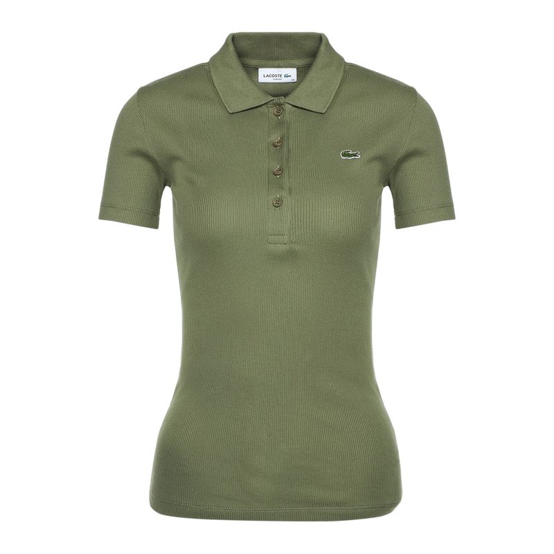 Moteriški polo marškinėliai Lacoste DF5377 khaki 4