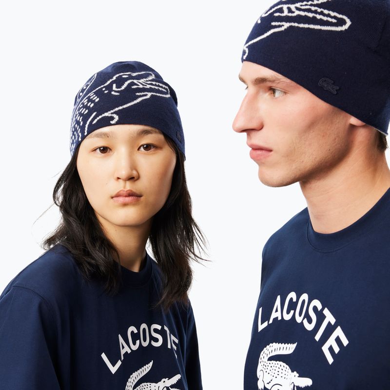 Žieminė kepurė Lacoste RB3021 navy blue/flour 3