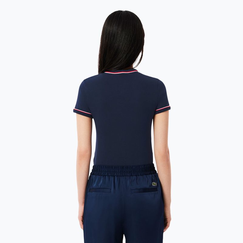 Moteriški marškinėliai Lacoste TF0347 navy blue/rill/grenadine 2