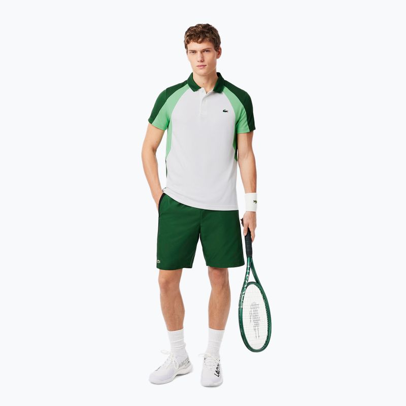 Vyriški teniso polo marškinėliai Lacoste Polo DH8963 white/liamone green 2
