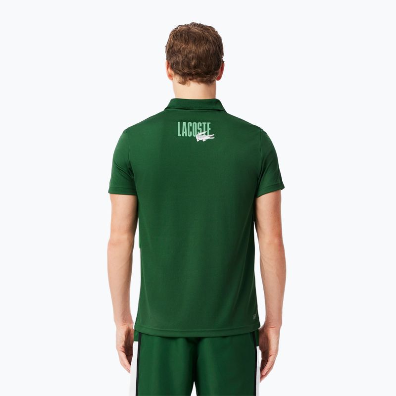 Vyriški teniso polo marškinėliai Lacoste Polo DH8963 white/liamone green 3