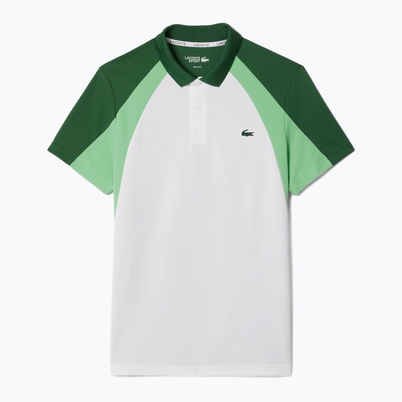 Vyriški teniso polo marškinėliai Lacoste Polo DH8963 white/liamone green 5