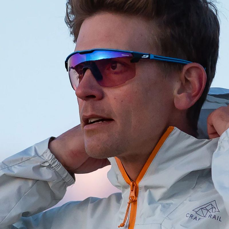Julbo Ultimate Reactiv 1-3 High Contrast matiniai mėlyni/juodi dviratininkų akiniai 7