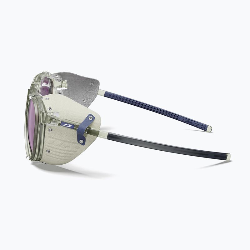 Akiniai nuo saulės Julbo Millenium Polarized HD shiny transparent army green/white/blue 4