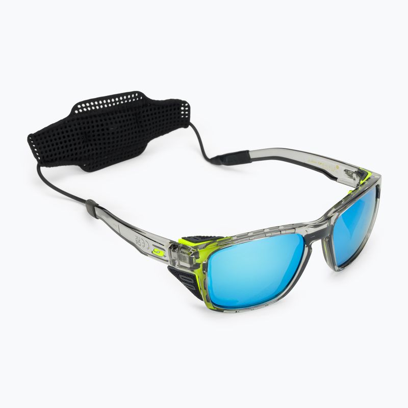 Julbo Shield M Polar 4 Hd juoda/geltona fluo/kapsulinė ocean master dviračių akiniai