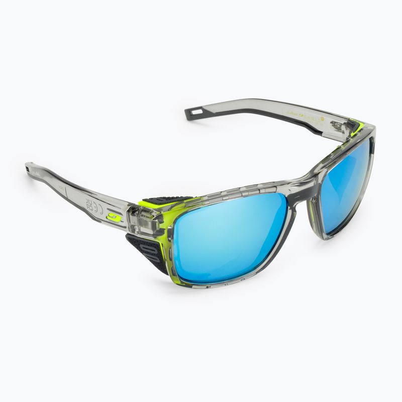 Julbo Shield M Polar 4 Hd juoda/geltona fluo/kapsulinė ocean master dviračių akiniai 2