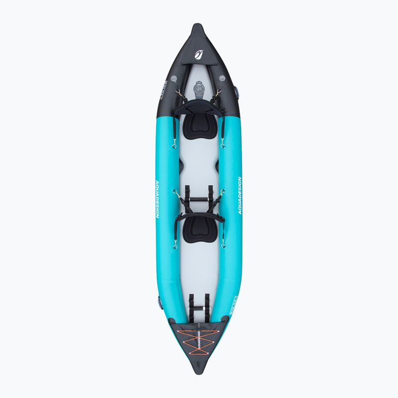 Dvivietė pripučiama baidarė AQUADESIGN Koloa 360 cm blue/black 6