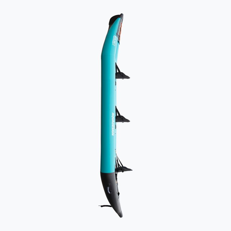 Trivietė pripučiama baidarė AQUADESIGN Koloa 400 cm blue/black 3
