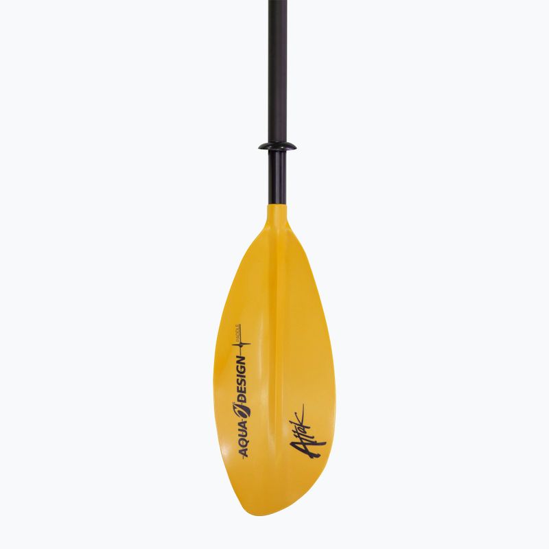 Keturių dalių baidarės irklas AQUADESIGN K1 Attak 4 yellow 2
