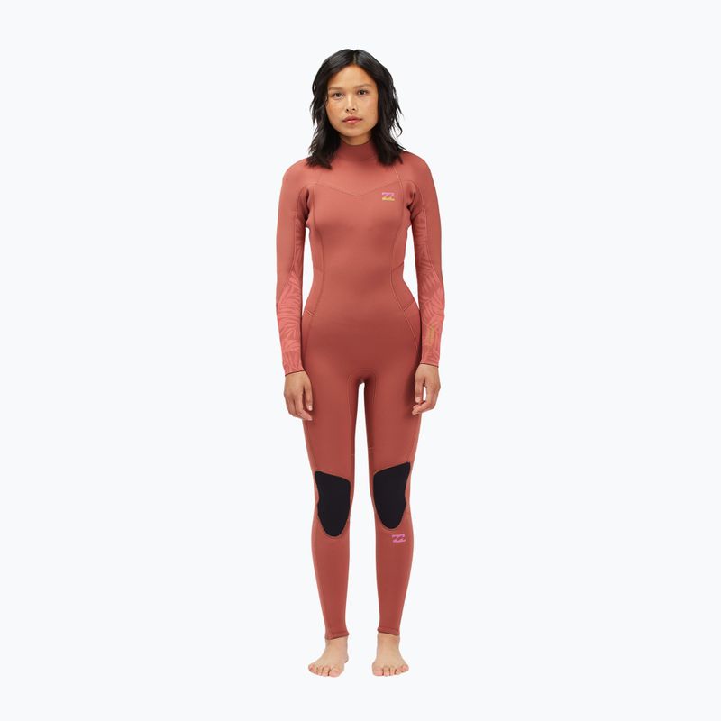 Moteriškas Billabong 3/2 Synergy BZ L/SL raudonas molio hidrokostiumas