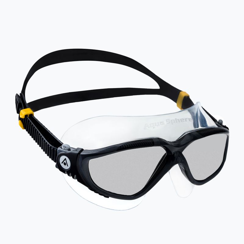 Aquasphere Vista tamsiai pilka / juoda / veidrodinė sidabrinė plaukimo kaukė