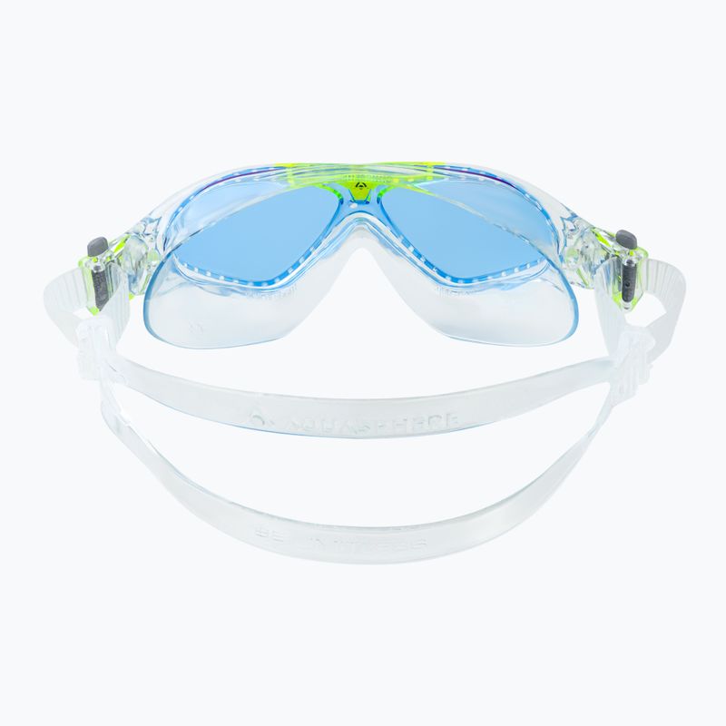Aquasphere Vista skaidri/šviesiai žalia/mėlyna vaikiška plaukimo kaukė MS5080031LB 5