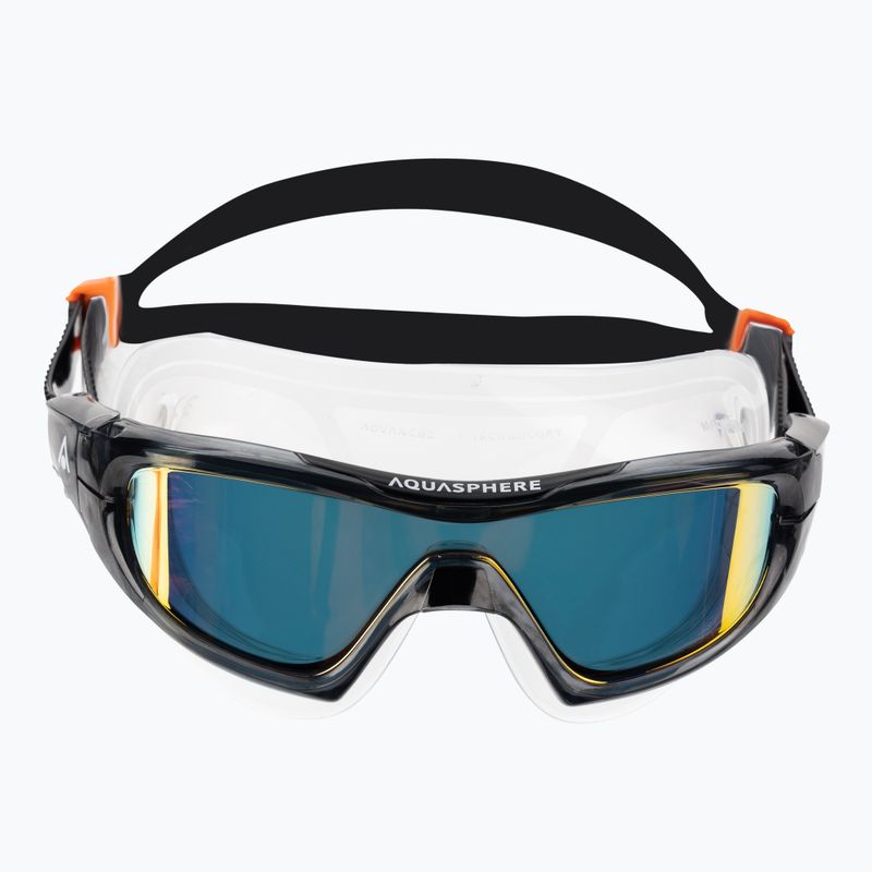 Aquasphere Vista Pro tamsiai pilka/juoda plaukimo kaukė MS5041201LMO 2
