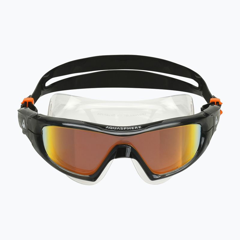 Aquasphere Vista Pro tamsiai pilka/juoda plaukimo kaukė MS5041201LMO 7