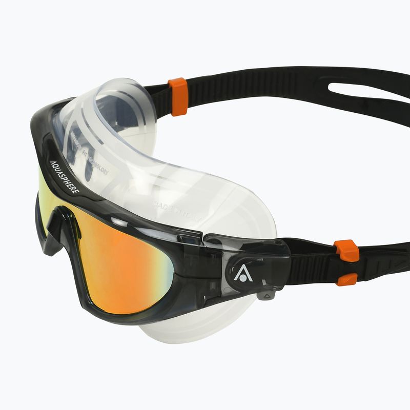 Aquasphere Vista Pro tamsiai pilka/juoda plaukimo kaukė MS5041201LMO 10