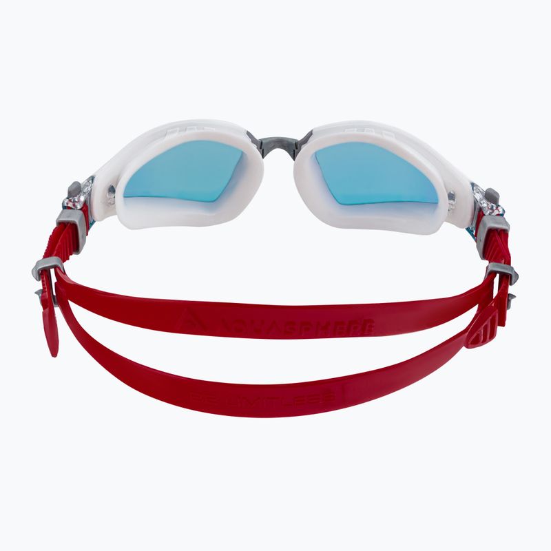 Aquasphere Kayenne Pro plaukimo akiniai balti / pilki / veidrodiniai raudoni 5