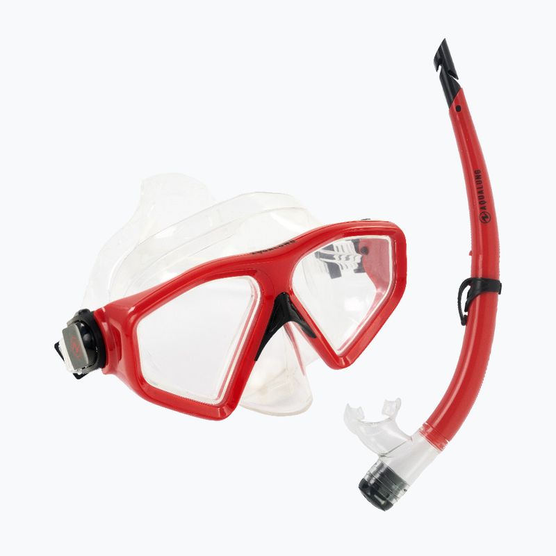 Aqualung Saturn Combo skaidrus/raudonas nardymo rinkinys 9