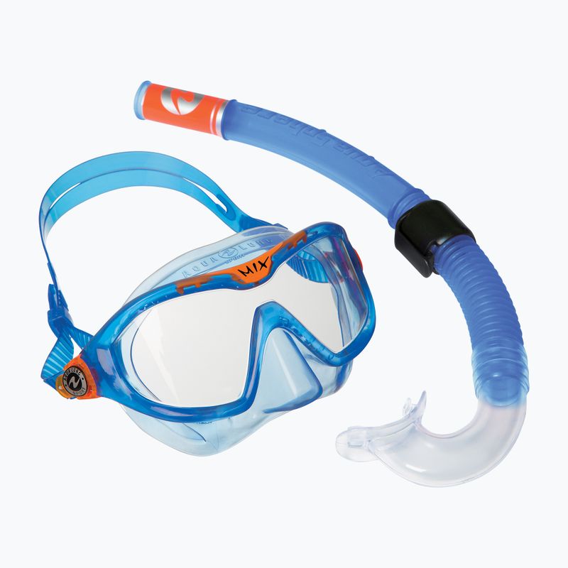 Aqualung Mix Combo vaikiškų šniurkštukų rinkinys mėlyna/oranžinė 10